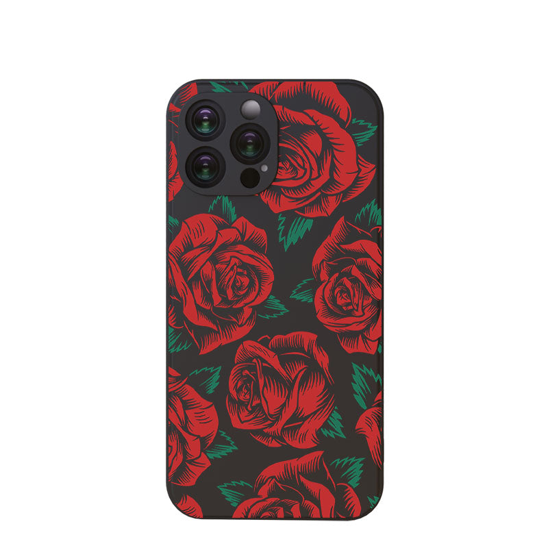 Maroon Cute Roses iPhone Case