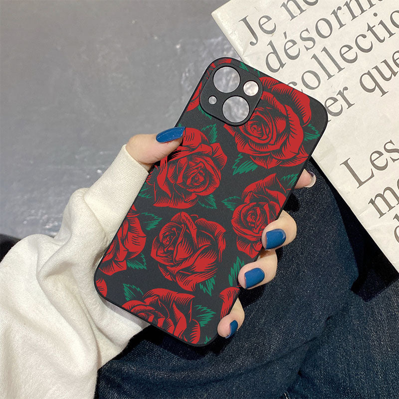 Gray Cute Roses iPhone Case