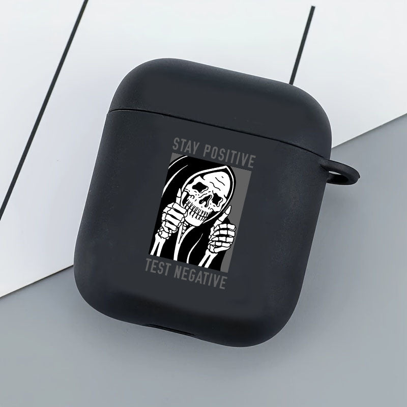 Gray Funny skull Airpod Case