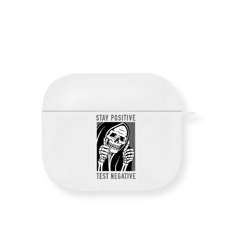 White Smoke Funny skull Airpod Case