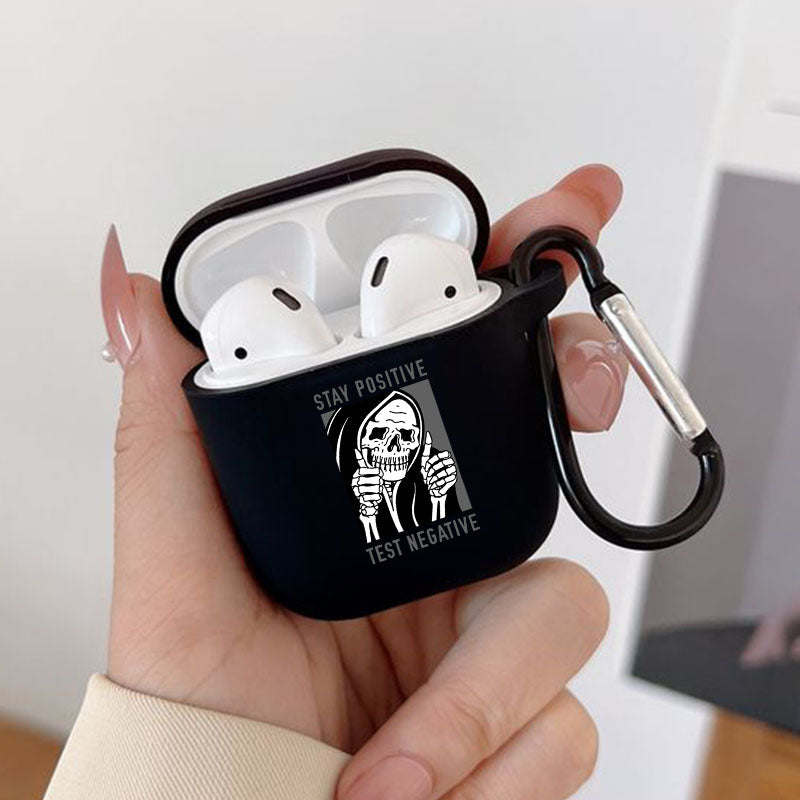 Light Gray Funny skull Airpod Case