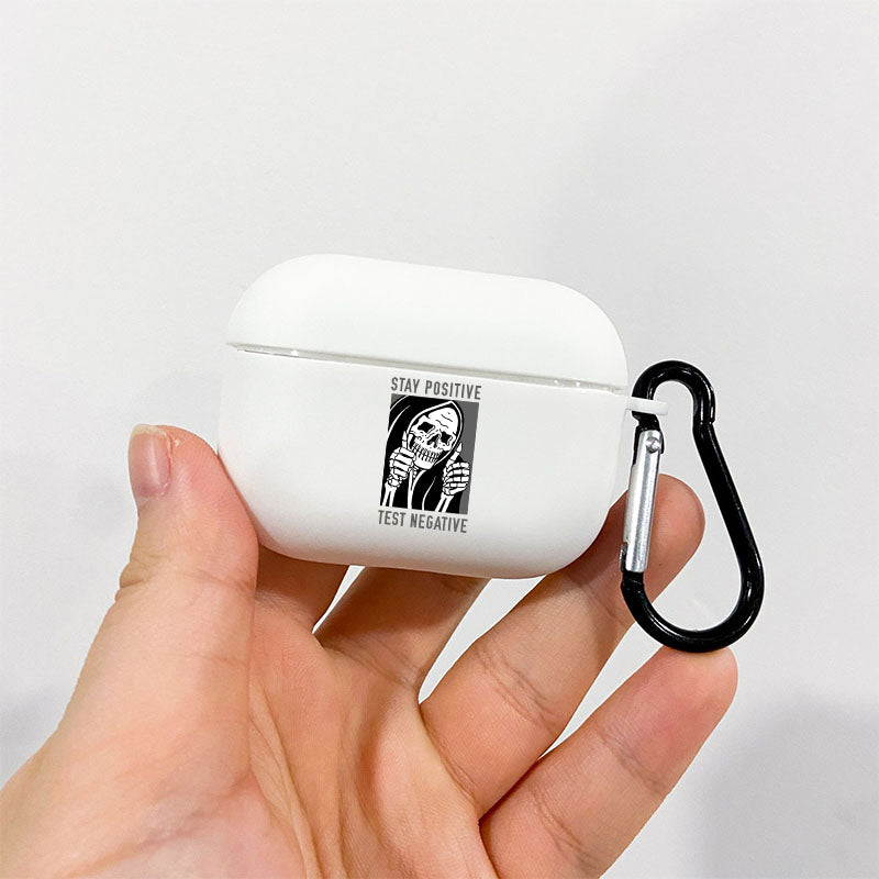 Light Gray Funny skull Airpod Case