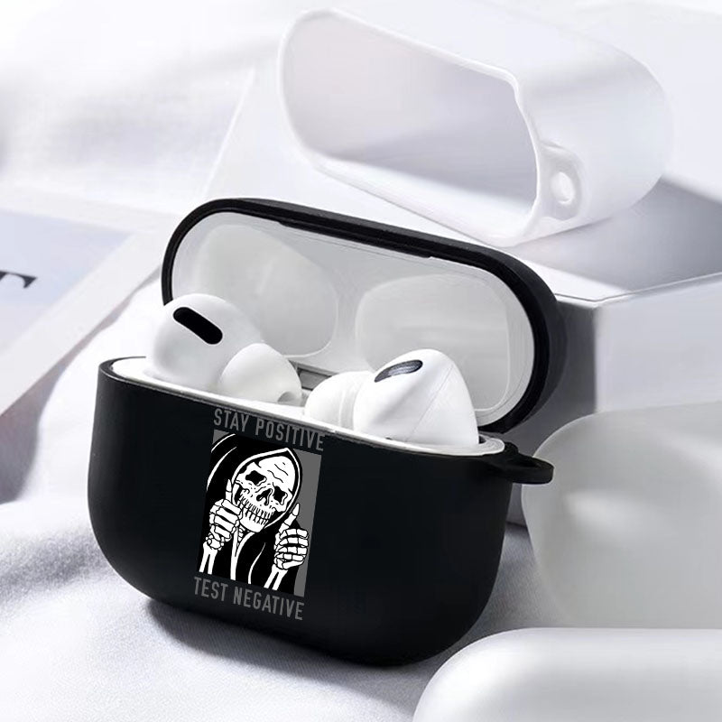 Light Gray Funny skull Airpod Case