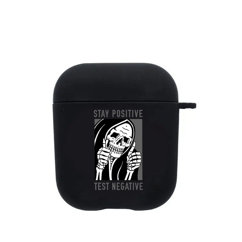 Black Funny skull Airpod Case