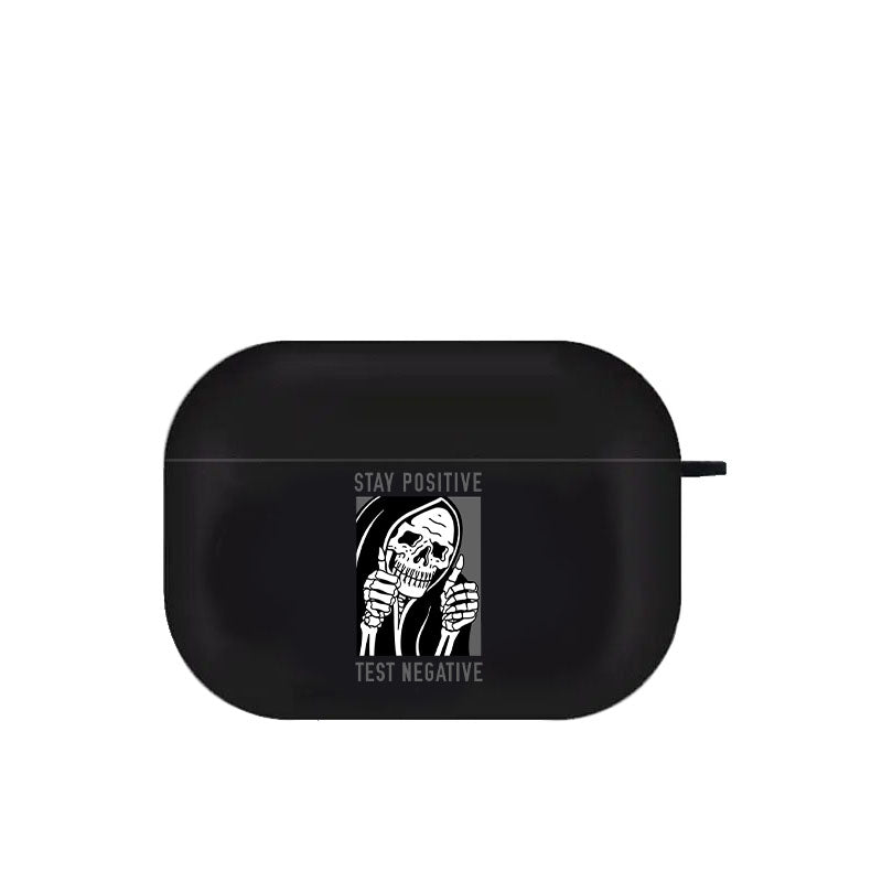 Black Funny skull Airpod Case