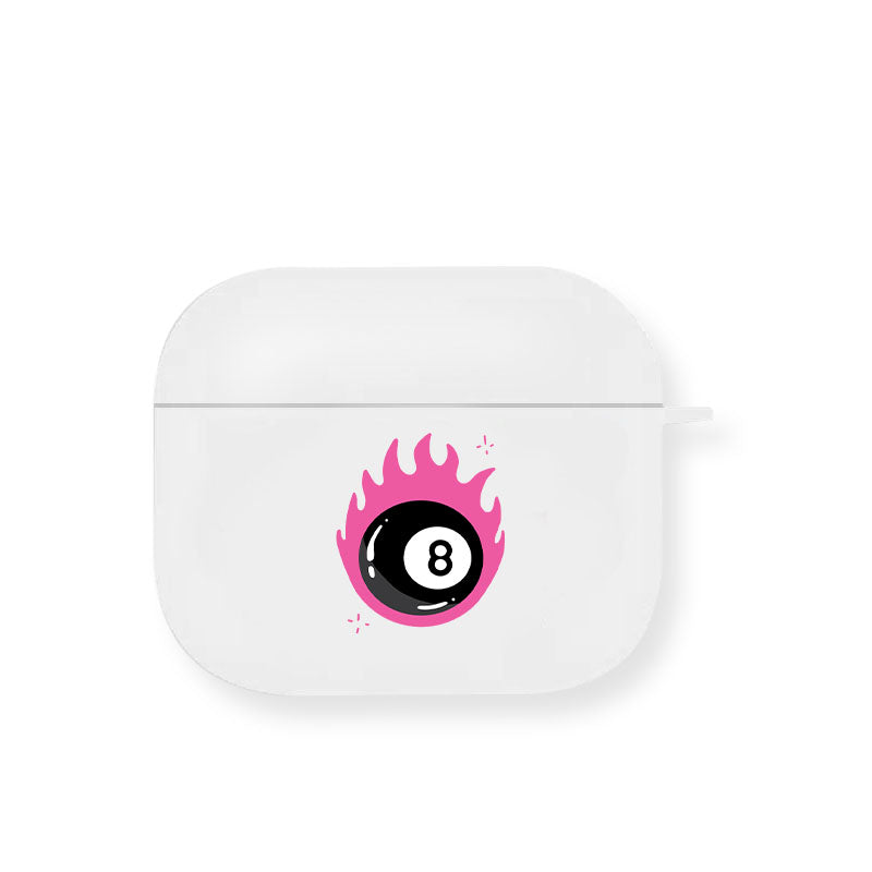 White Smoke Billiard Number eight  Airpod Case