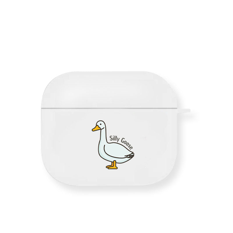 White Smoke Silly Goose Airpod Case