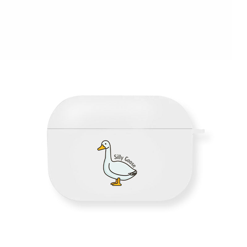 White Smoke Silly Goose Airpod Case