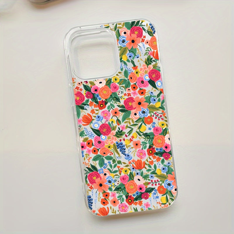 Light Gray Cute Rainbow Petals Anti Fall iPhone Case