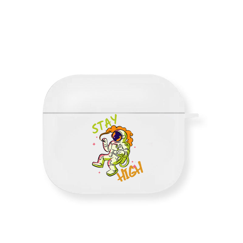 White Smoke Spaceman Airpod Case