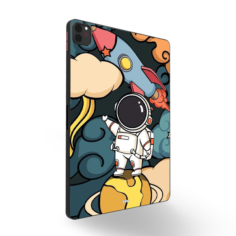 Dark Slate Gray Spaceman Shockproof  iPad Case