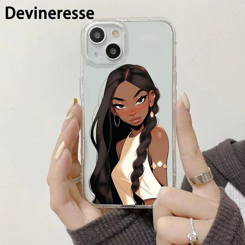 Light Gray Cute Girl iPhone Case