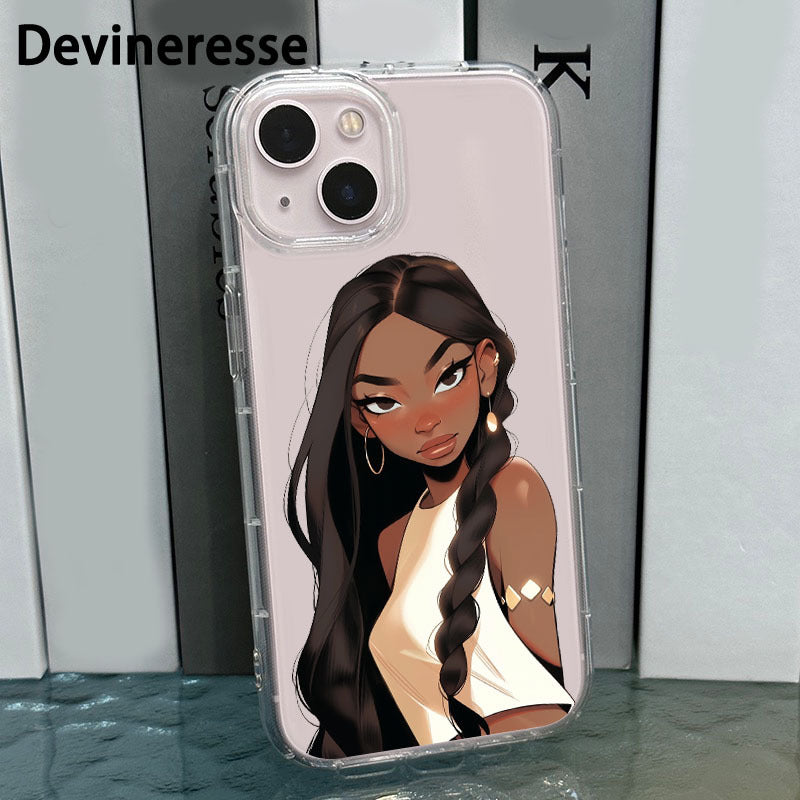 Gray Cute Girl iPhone Case