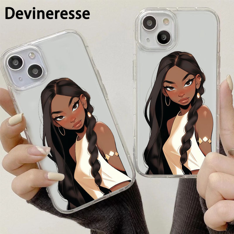 Gray Cute Girl iPhone Case