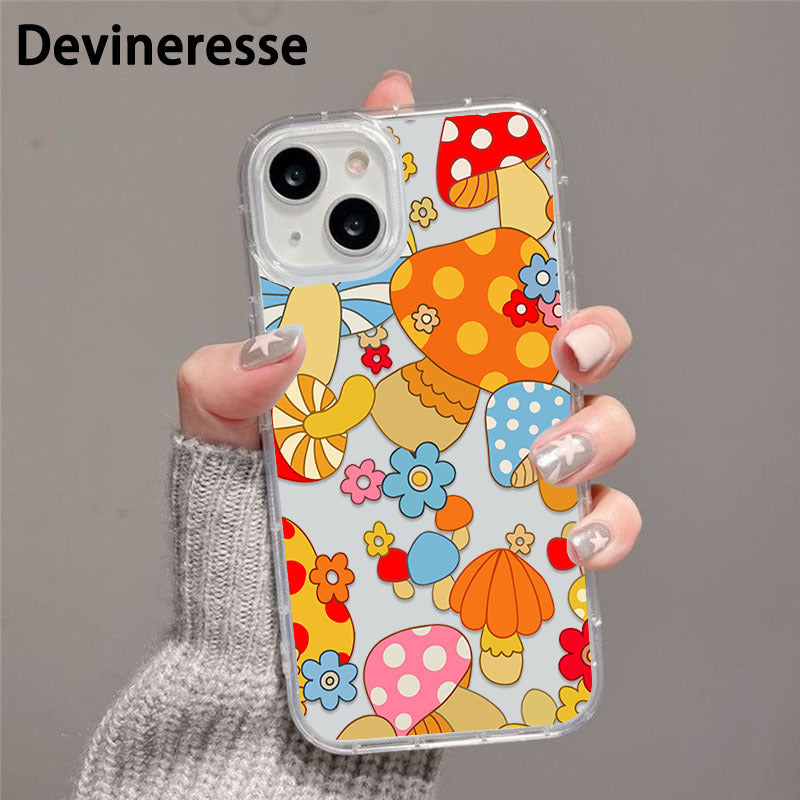 Rosy Brown Cute Mushroom Anti Fall iPhone Case