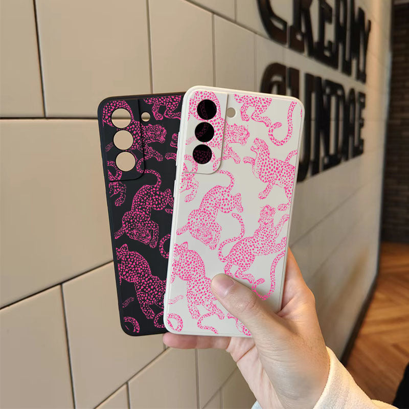 Rosy Brown Pink Cute Leopard Pattern Samsung Case