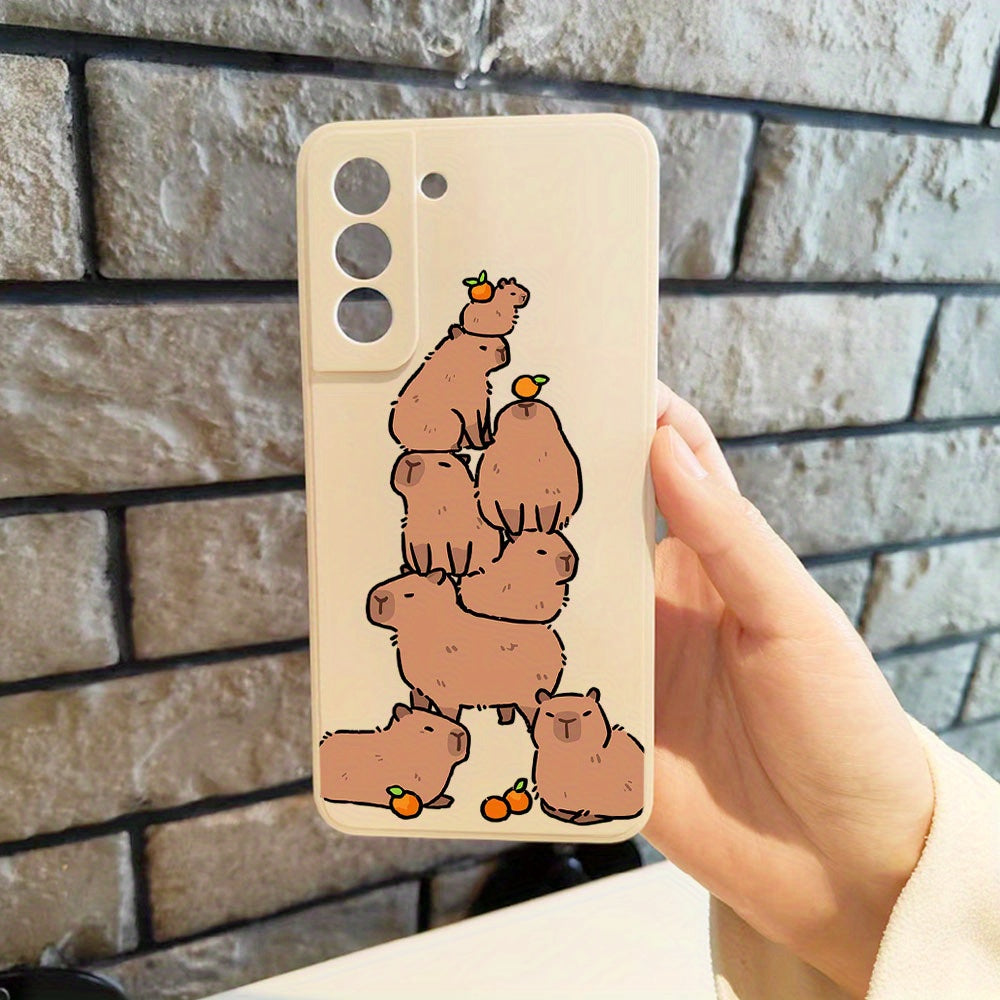 Rosy Brown Brown Cute Alpaca Pattern Samsung Case