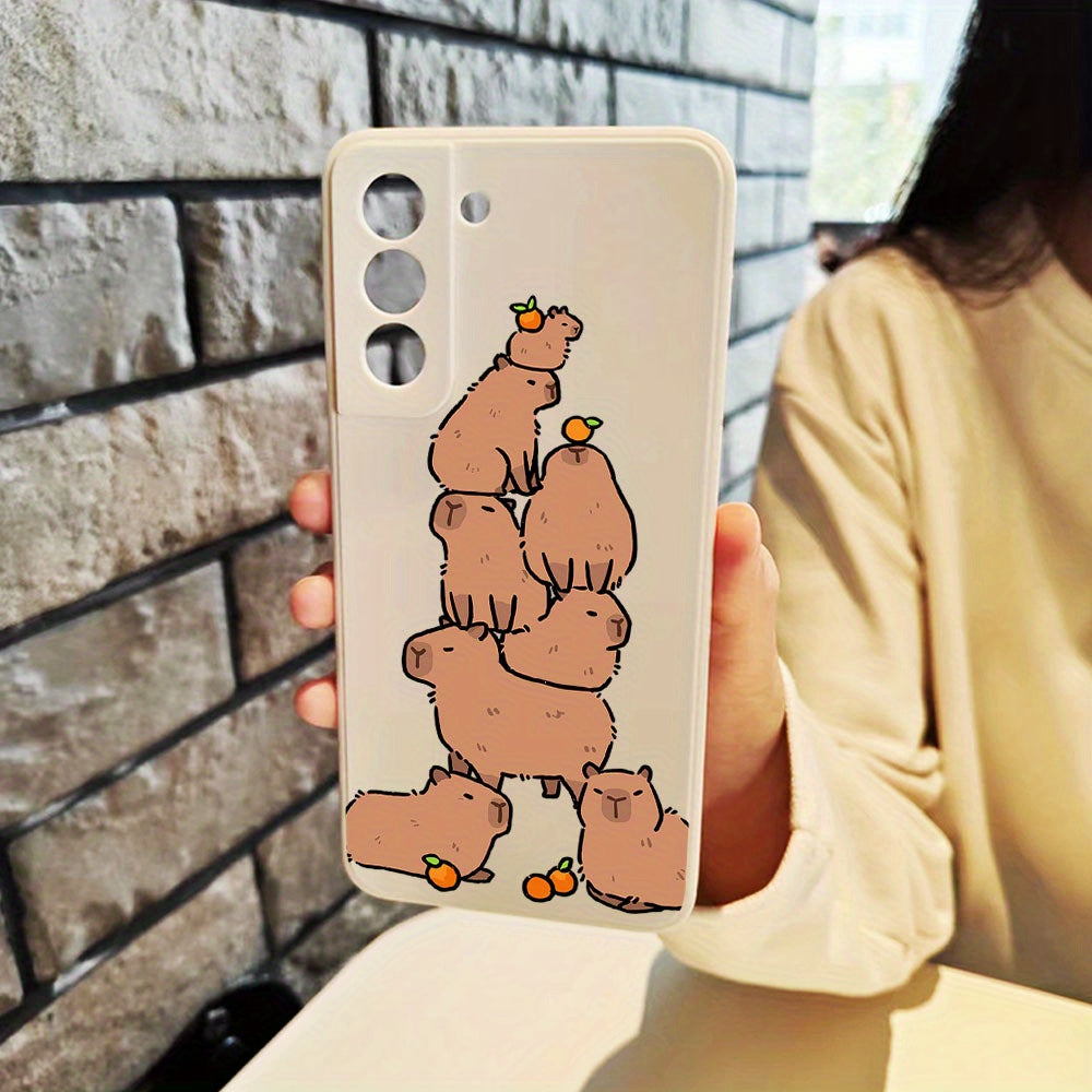 Tan Brown Cute Alpaca Pattern Samsung Case