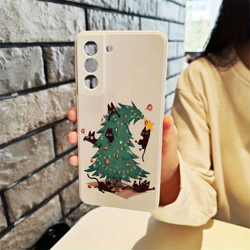 Gray Green Cute Christmas Trree Pattern Samsung Case