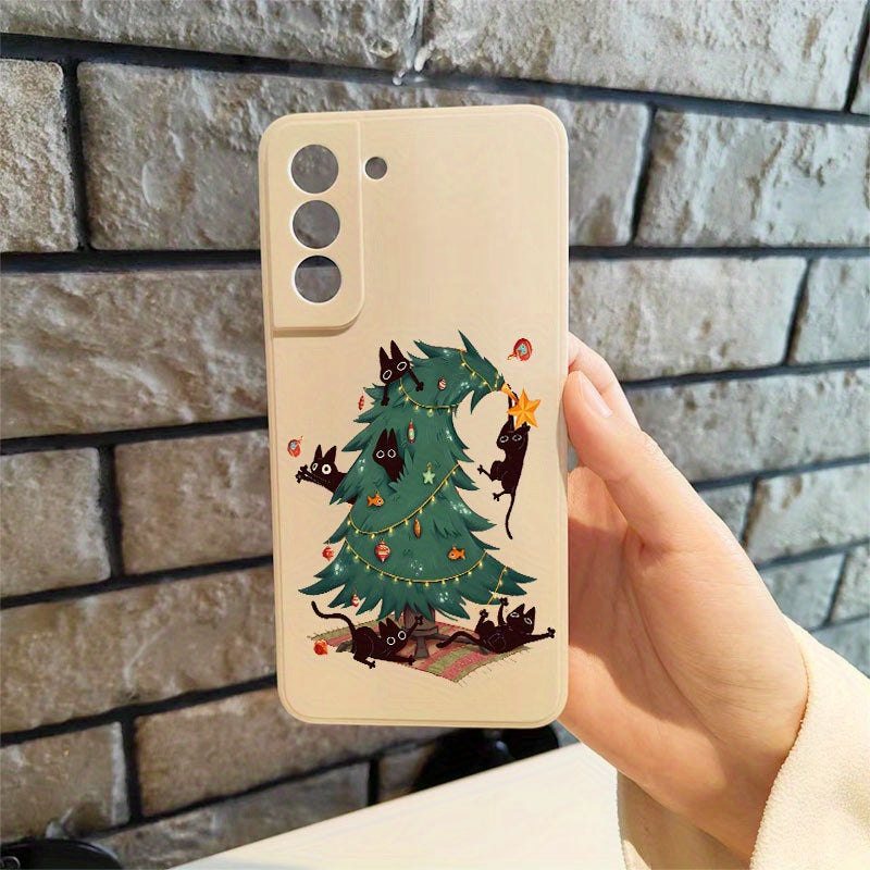 Dark Gray Green Cute Christmas Trree Pattern Samsung Case