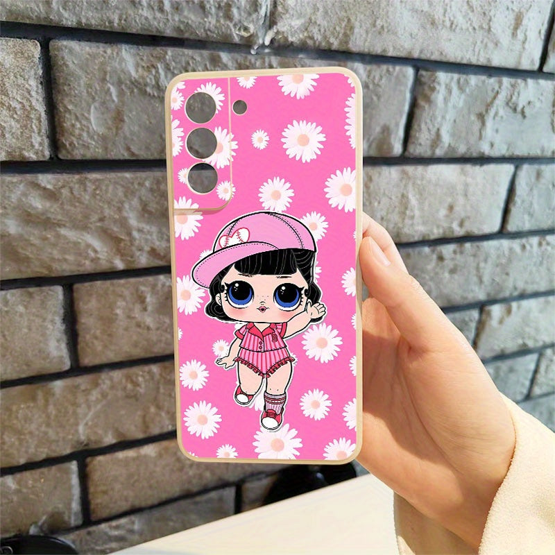 Rosy Brown Pink Cute Cartoon Girl Pattern Samsung Case