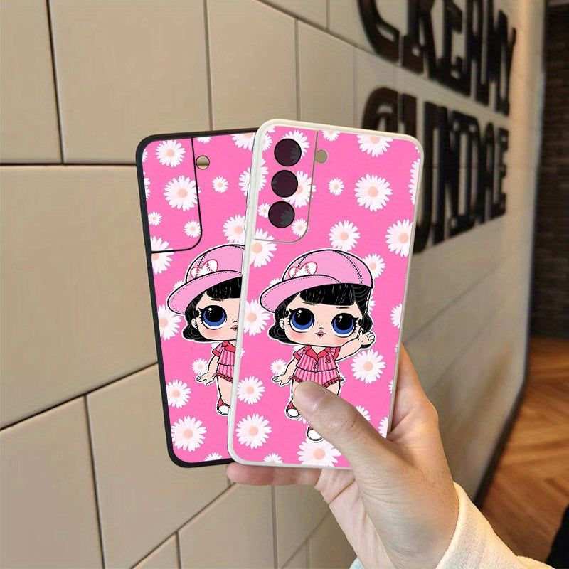 Rosy Brown Pink Cute Cartoon Girl Pattern Samsung Case