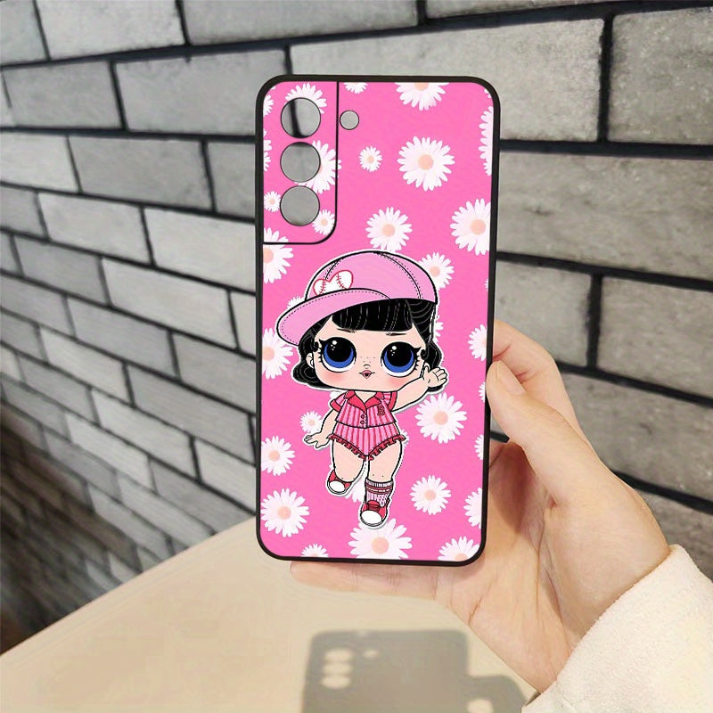 Rosy Brown Pink Cute Cartoon Girl Pattern Samsung Case