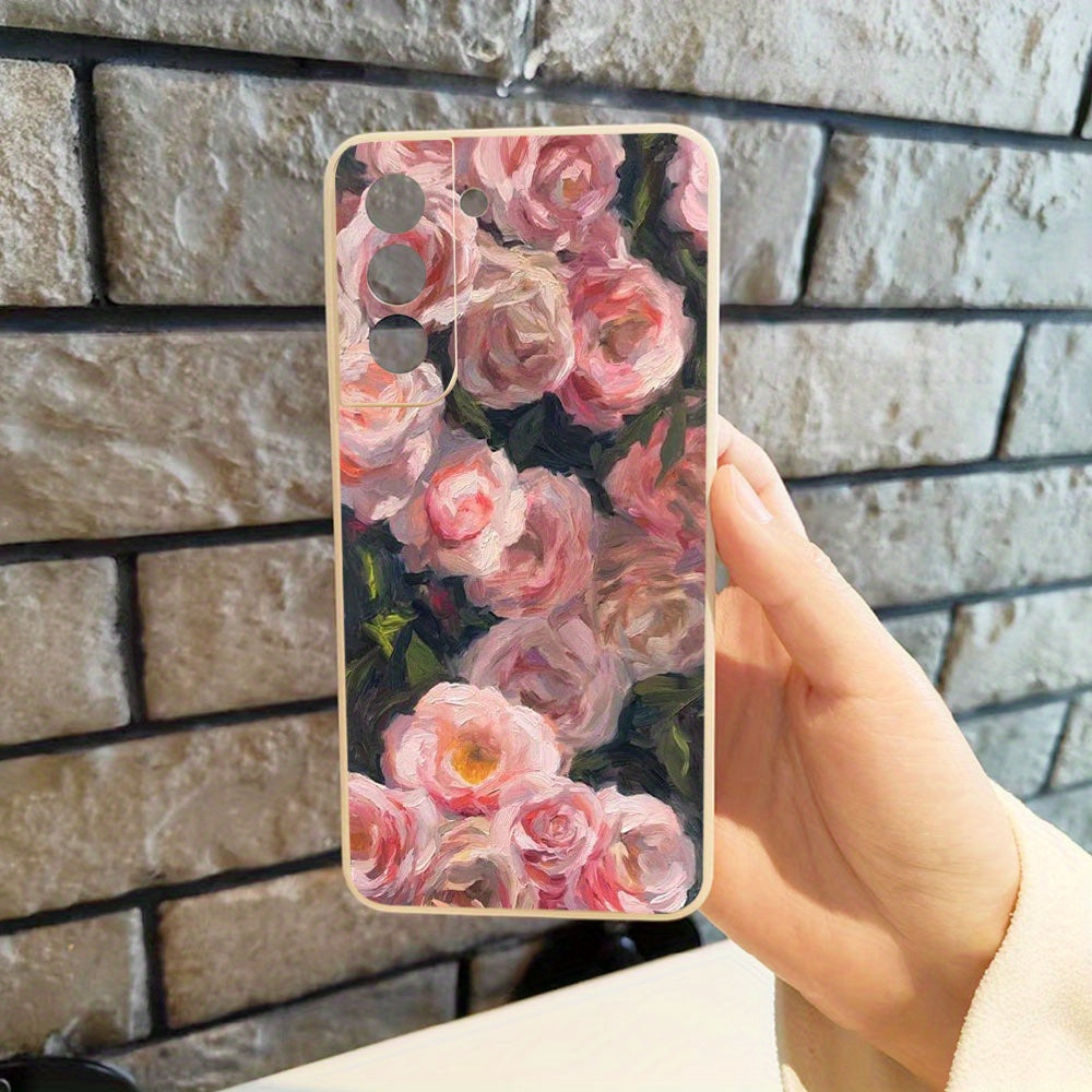 Rosy Brown Vintage Style Photos Flowers Soft Protective Samsung Case