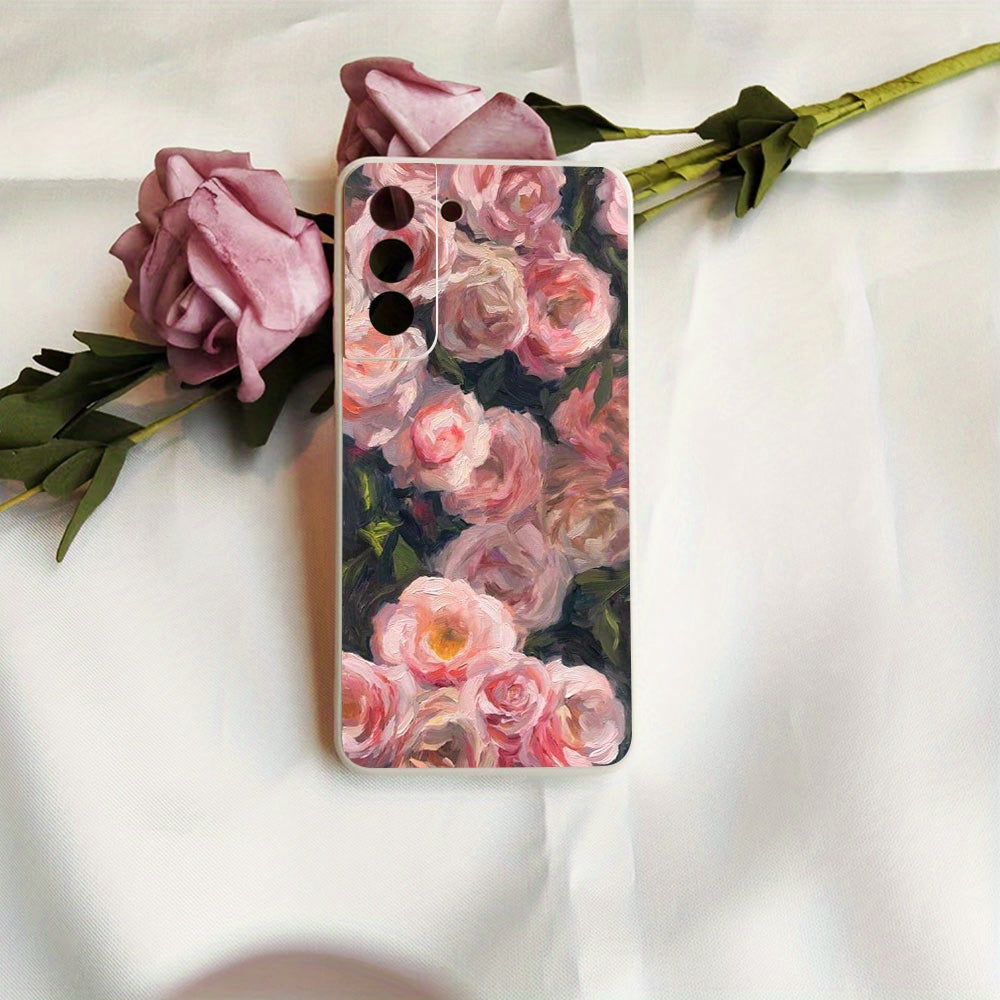 Light Gray Vintage Style Photos Flowers Soft Protective Samsung Case