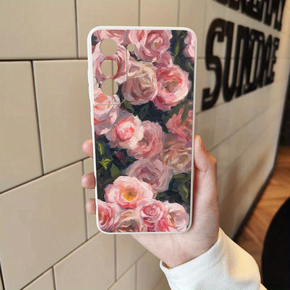 Rosy Brown Vintage Style Photos Flowers Soft Protective Samsung Case