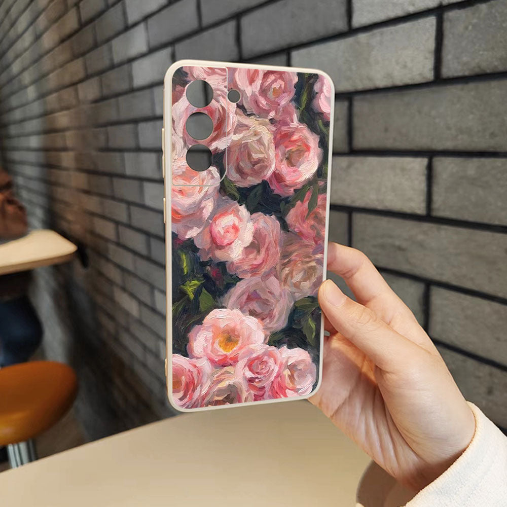 Dim Gray Vintage Style Photos Flowers Soft Protective Samsung Case