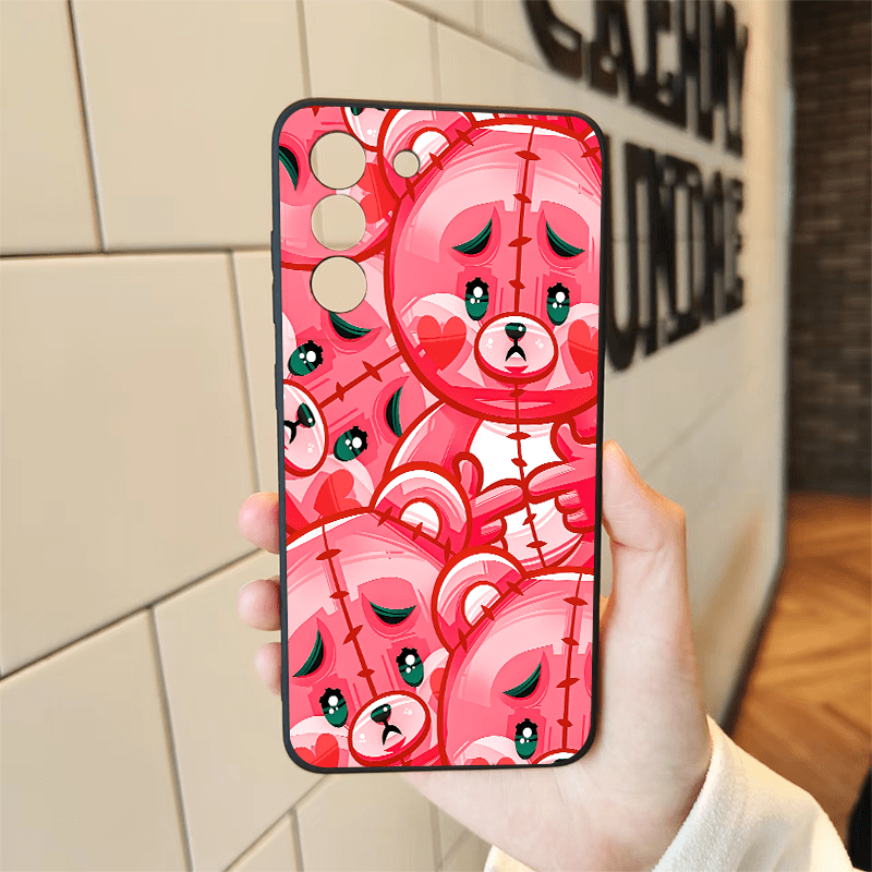 Tan Red Cute Bear Pattern Samsung Case