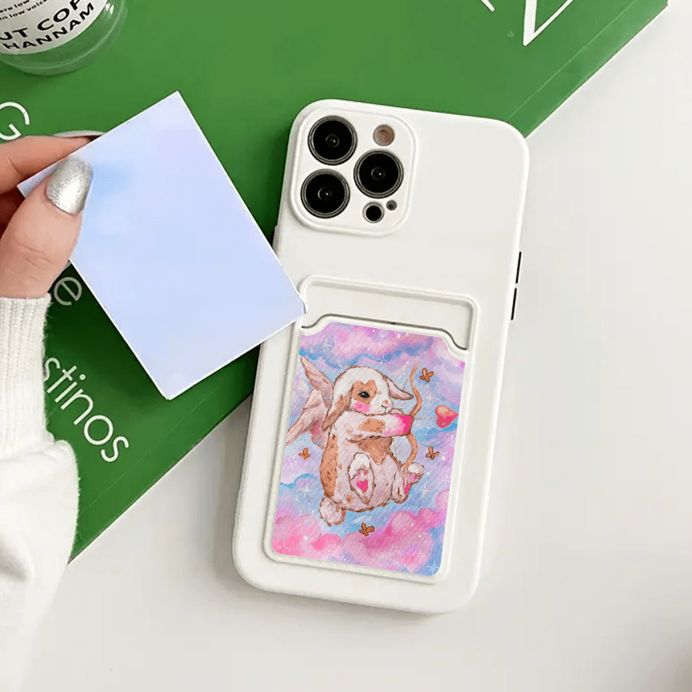 Light Gray Pink Cute Rabbit Pattern iPhone Case