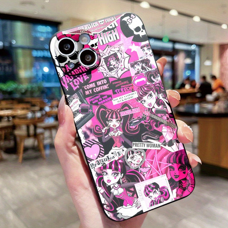 Rosy Brown Pink Cute Cartoon Girl Pattern iPhone Case