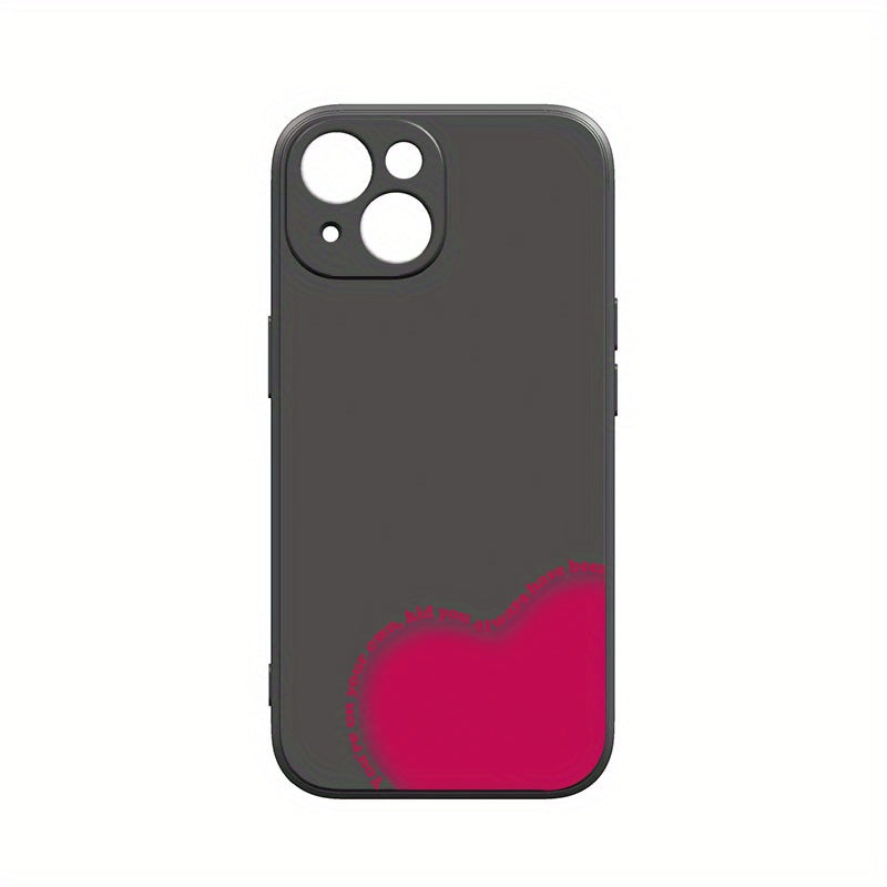 Dark Slate Gray Pink Cute Heart Pattern iPhone Case