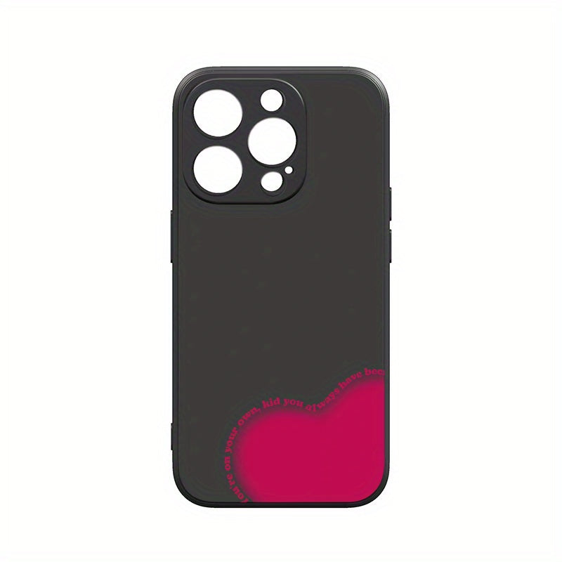 Dark Slate Gray Pink Cute Heart Pattern iPhone Case