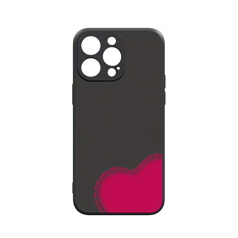 Dark Slate Gray Pink Cute Heart Pattern iPhone Case