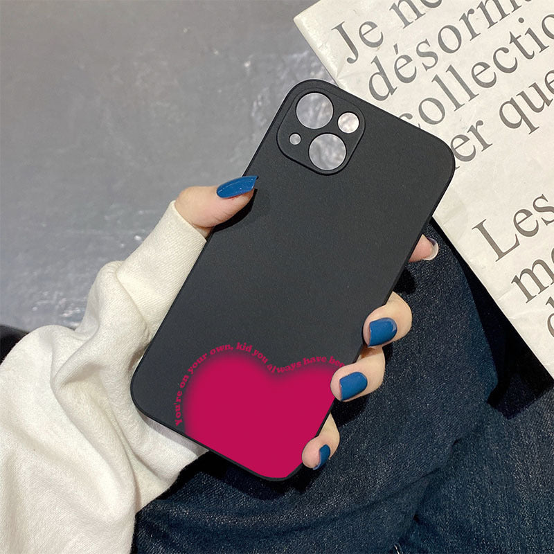 Gray Pink Cute Heart Pattern iPhone Case