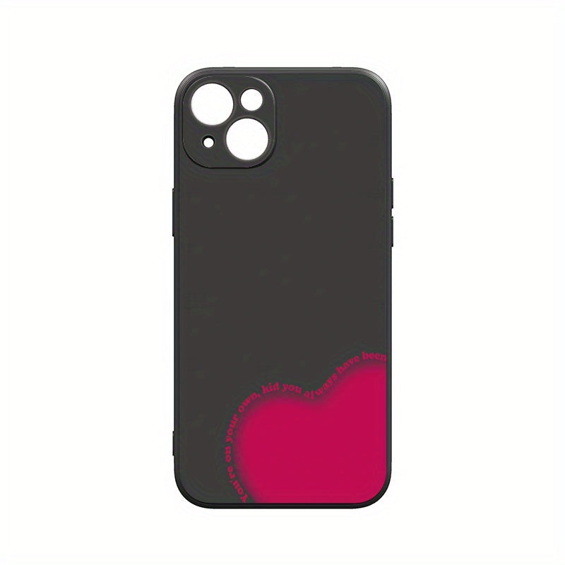 Dark Slate Gray Pink Cute Heart Pattern iPhone Case