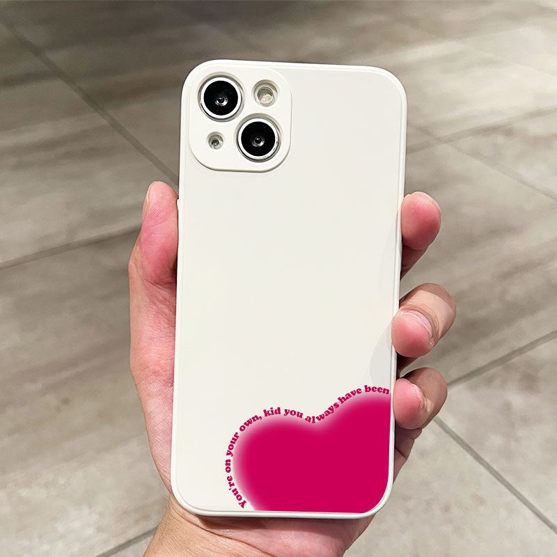 Gray Pink Cute Heart Pattern iPhone Case