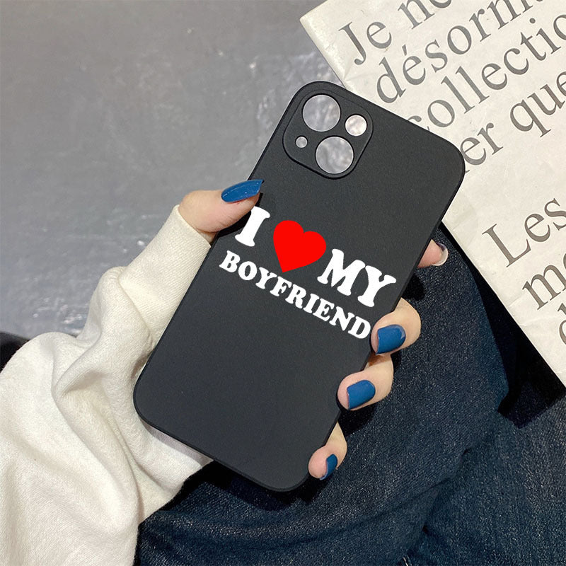 Gray White Cute Letter Pattern iPhone Case