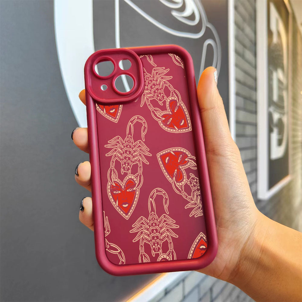 Dim Gray Red Cute Heart Pattern Iphone Case