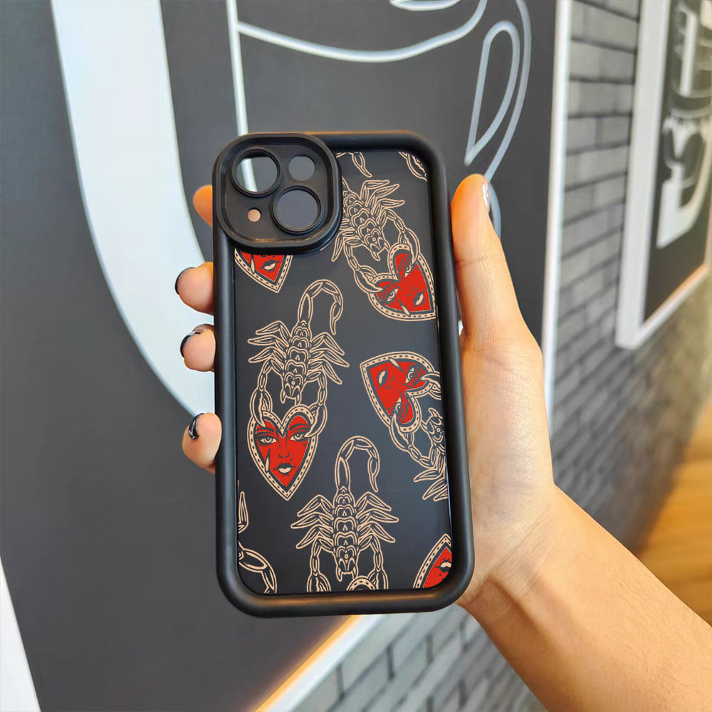 Dim Gray Red Cute Heart Pattern Iphone Case