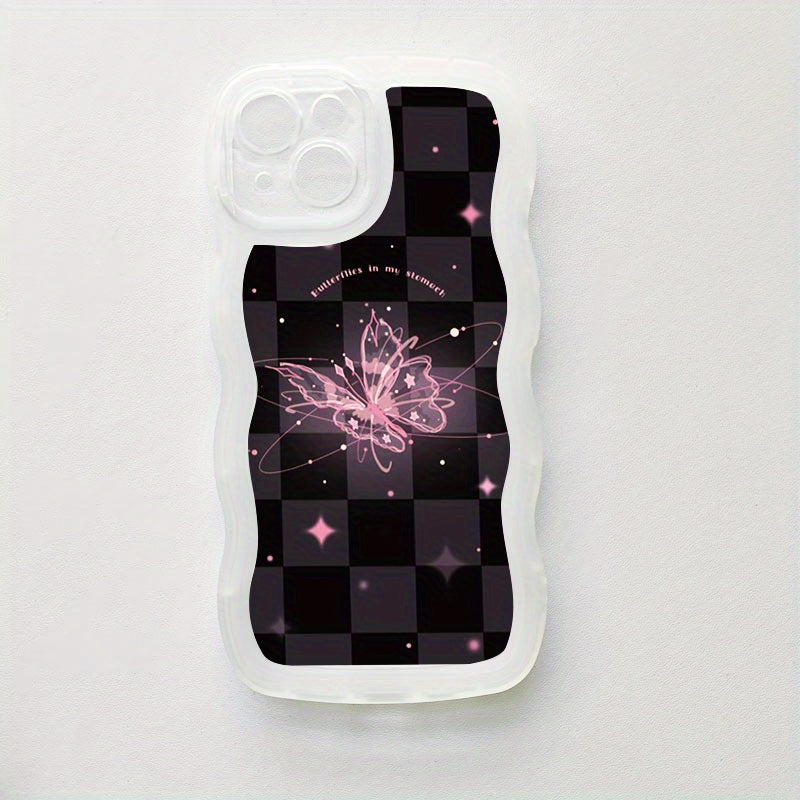 Light Gray Pink Cute Butterfly Pattern iPhone Case