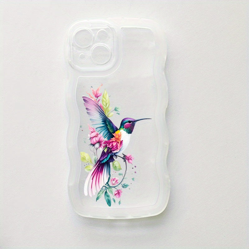 Light Gray Pink Cute Woodpecker Pattern Clear iPhone Case