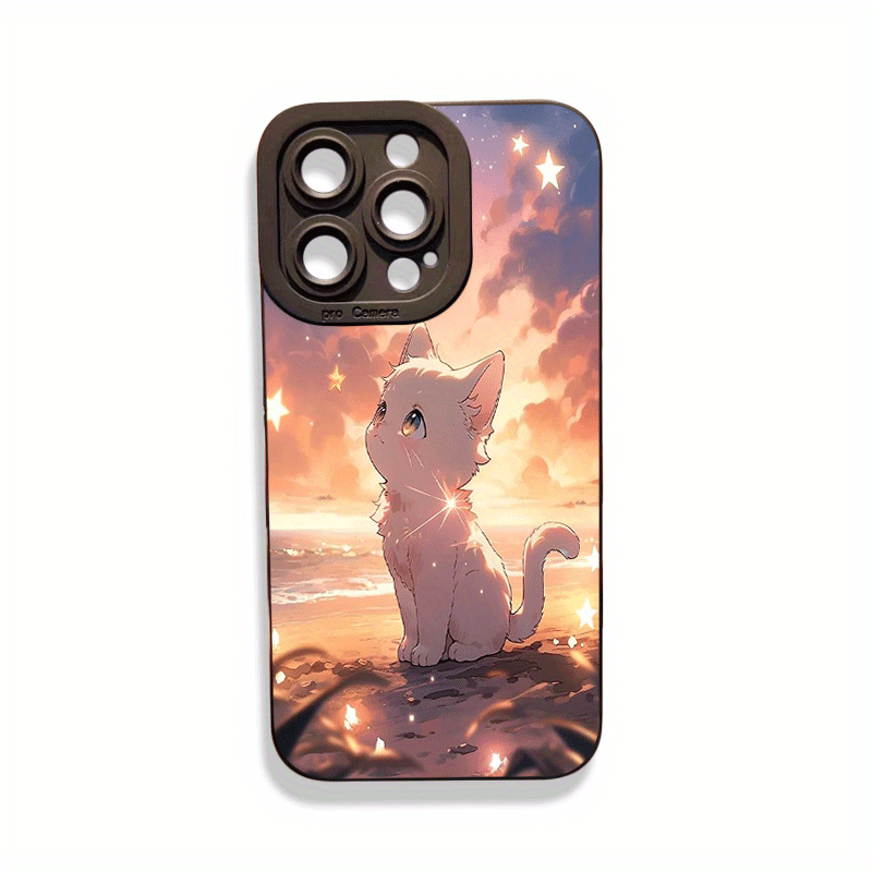 Rosy Brown Cute Cat iPhone Case