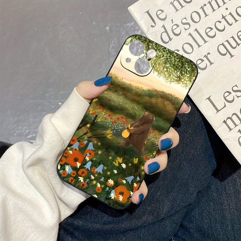 Gray Cute Fields Anti Fall iPhone Case