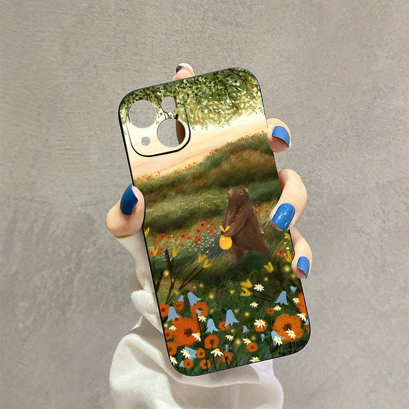 Dark Gray Cute Fields Anti Fall iPhone Case