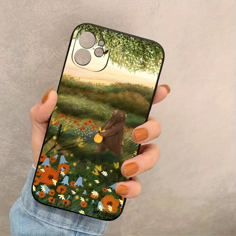 Gray Cute Fields Anti Fall iPhone Case