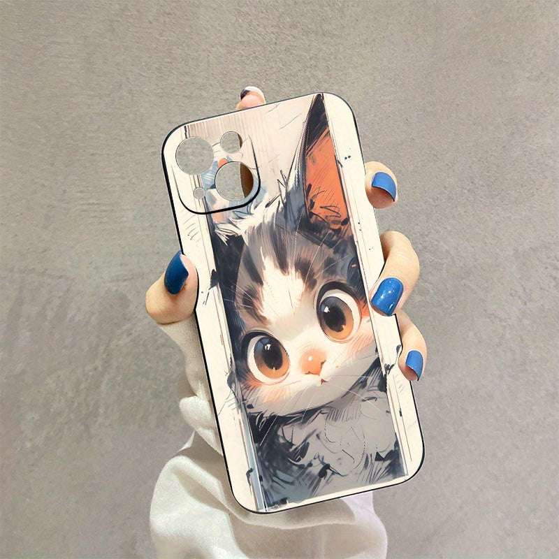 Dark Gray Grey Cute Cat Pattern iPhone Case